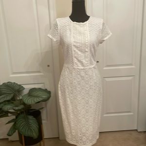NY&CO White Eyelet & Lace Dress